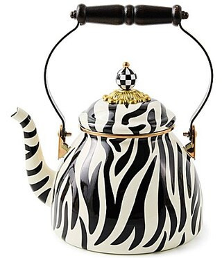 MacKenzie-Childs Zebra Enamel Tea Kettle 2-Qt. - Zebra | Dillard's