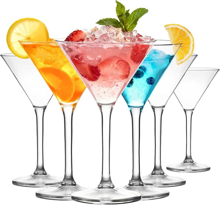 ZOMUIA Plastic Martini Glasses, 10 oz Martini Glasses Set of 12, Reusable Plastic Cocktail Glasse... | Amazon (US)