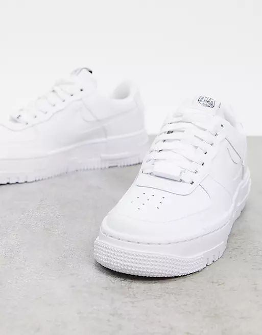 Nike Air Force 1 Pixel sneakers in triple white | ASOS (Global)