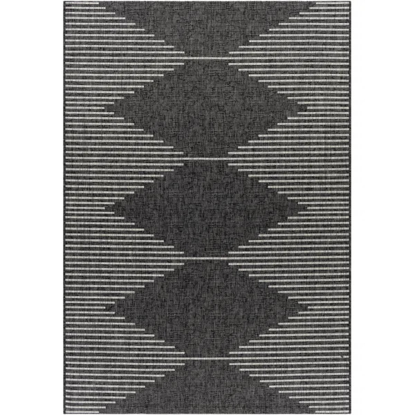 Abdulazeez Irielle Geometric Black Indoor/Outdoor Area Rug | AllModern
