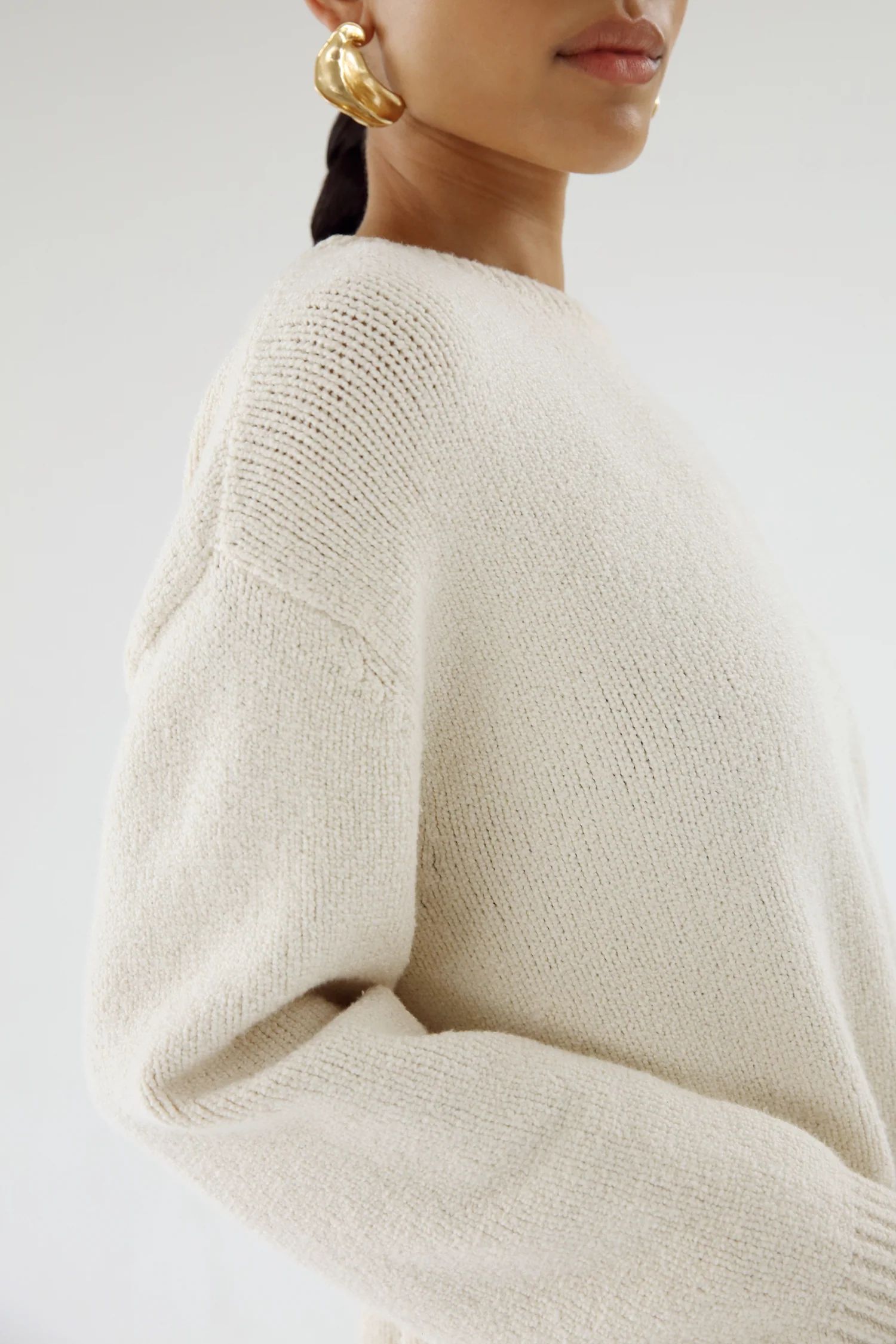 Flor Crewneck Sweater, shell | Almada Label