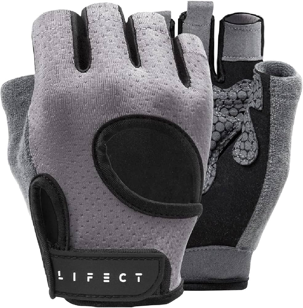 LIFECT Essential Breathable Workout Gloves, Weight Lifting Fingerless Gym Exercise Gloves with Cu... | Amazon (US)