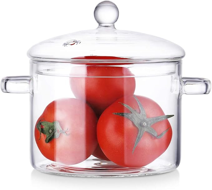 Glass Cooking Saucepan Stovetop Safe - ZDZDZ 60Oz Thick Glass Cooking Pot,Microwave Cookware with... | Amazon (US)