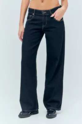 Motel Dark Denim Low Rise Parallel Jeans - Indigo 26 at Urban Outfitters | Urban Outfitters UK