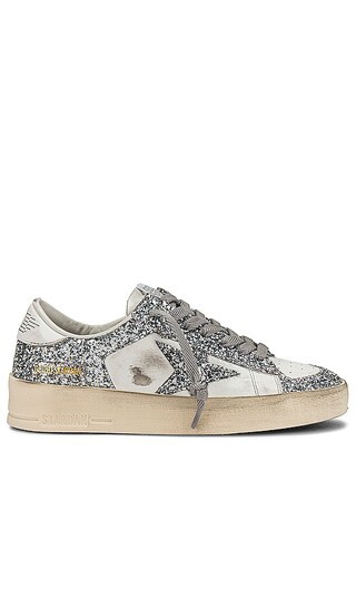 Stardan Sneaker in White & Silver | Revolve Clothing (Global)