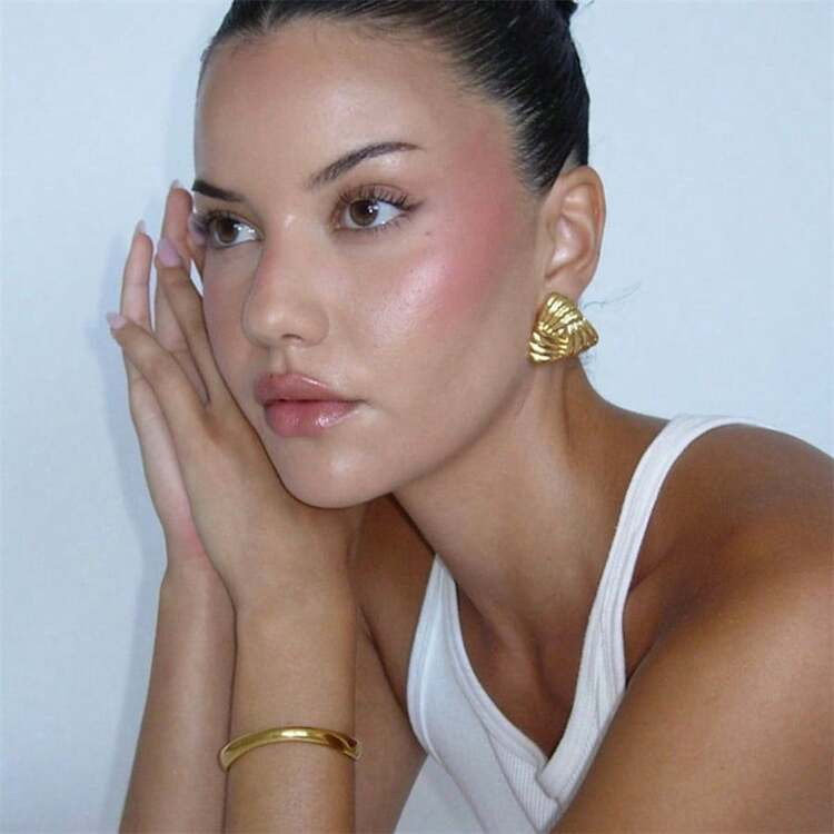 1 Pair/3 Pairs Geometric Woven Striped Earrings, Minimalist Triangle & Square Line Textured Stud Earrings For Women | SHEIN