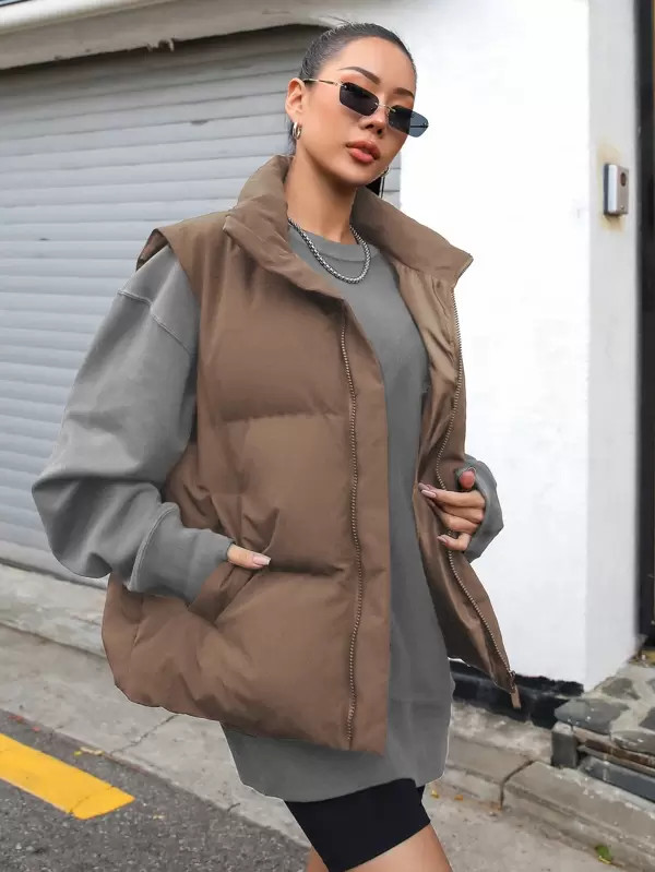 DAZY Zip Up Puffer Vest Coat
   
      SKU: sw2208106318821512
          (100+ Reviews)  
       ... | SHEIN