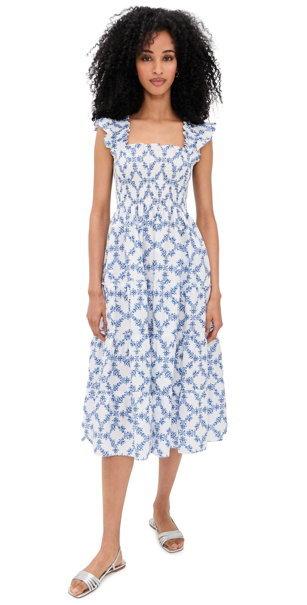 Hill House Home The Ellie Nap Dress Marigold Block Blue M | Shopbop