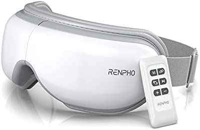 Eye Massager for Migraines with Heat, Compression, Remote Control, Bluetooth, RENPHO Eye & Temple... | Amazon (US)