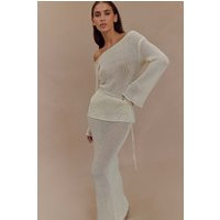 Reagan Off Shoulder Knit Top / White | MESHKI | M | MESHKI US