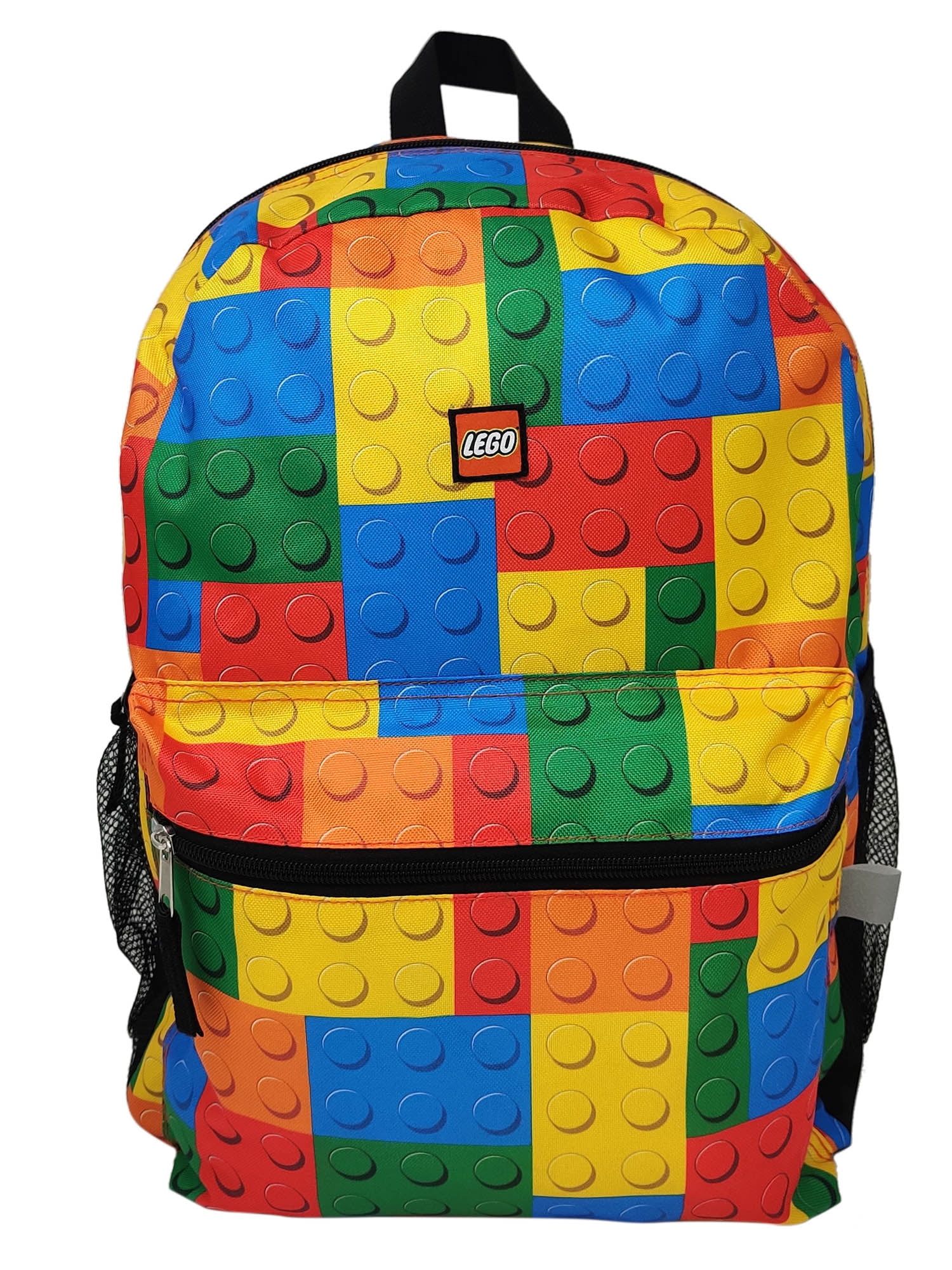 Lego Backpack 16" Multi-Color Bricks Bag Front & Side Hydration Pockets | Walmart (US)