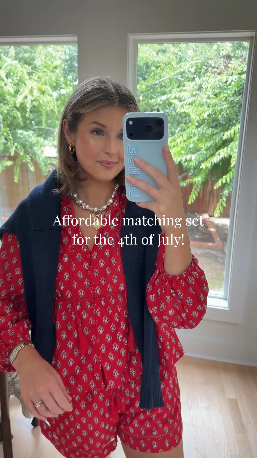Affordable matching set for the 4th of July! Wearing a S in top and shorts!