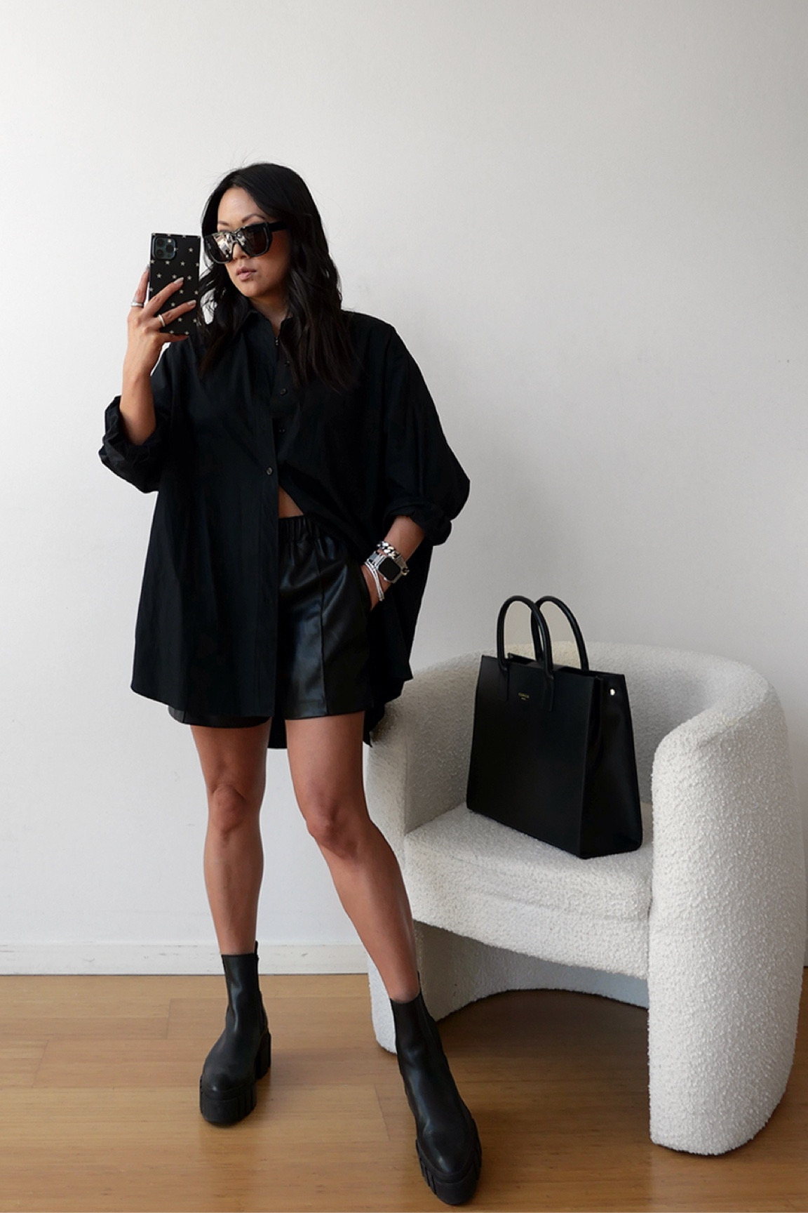 Leather shorts - button ups 