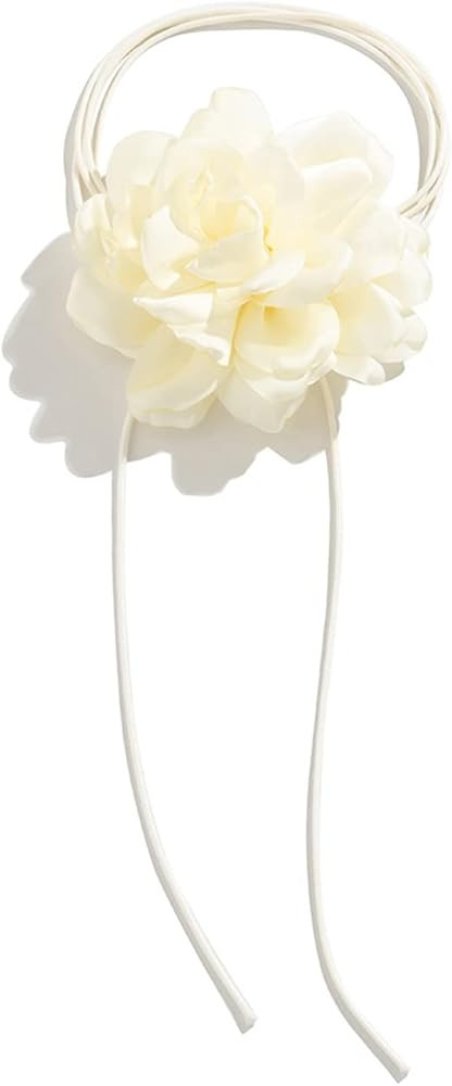 Flower Choker Necklace Adjustable Big Rose Floral Bow Choker Necklace for Women Girls Party Weddi... | Amazon (US)