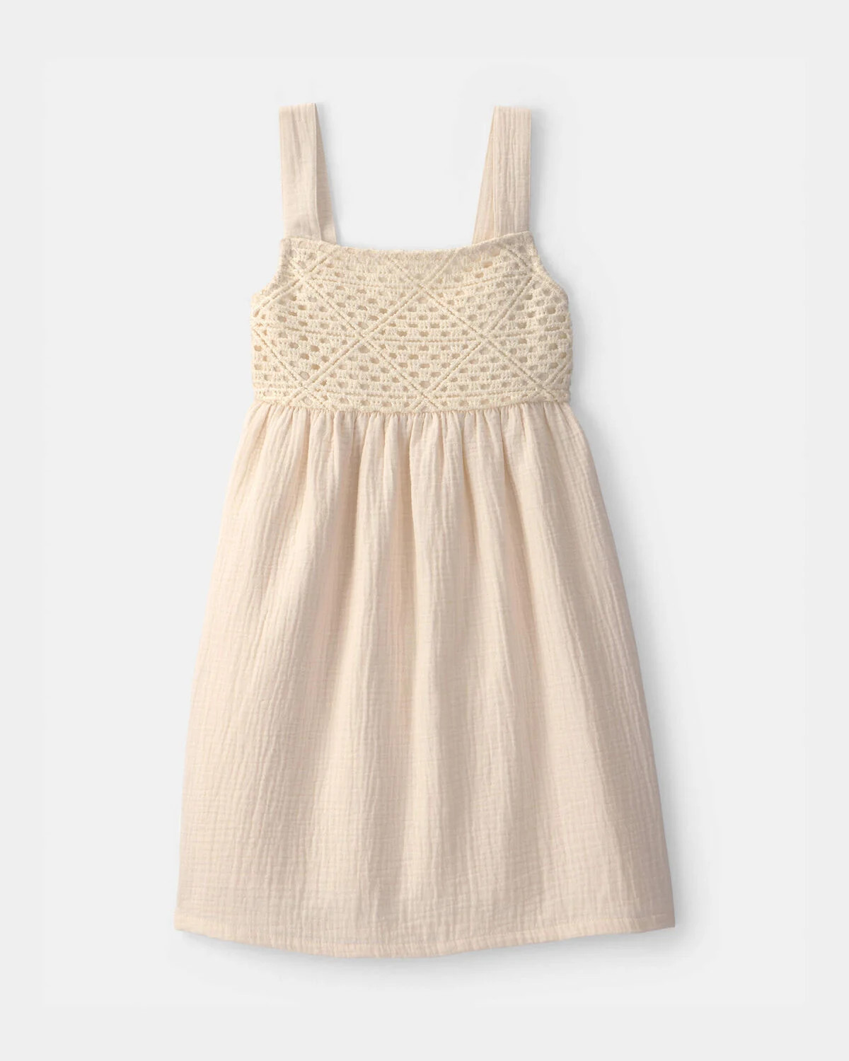 Girls Crochet Gauze Dress - Ivory | Carter's Inc