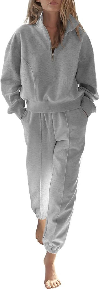 Herseas Women 2 Piece Outfits Sweatsuit Sweatshirt Sweatpants Tracksuit Sweat Lounge Matching Set... | Amazon (US)