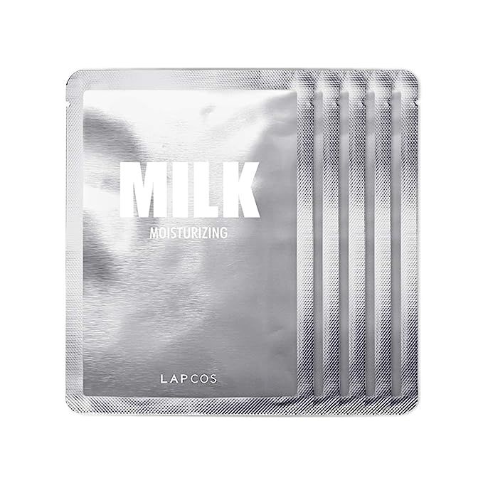 LAPCOS Milk Sheet Mask, Moisturizing Daily Face Mask to Replenish and Restore Dry Skin, Korean Be... | Amazon (US)