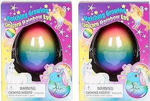 Set of 2 Surprise Growing Hatching Rainbow Egg Kids Toys (Unicorn) | Amazon (US)