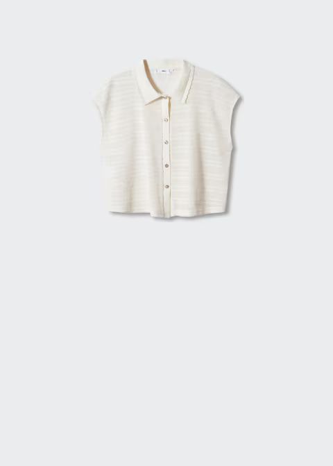 Knitted shirt top | MANGO (UK)