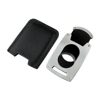 Kent Brushed Stainless Steel Silver Thin Single Blade Cigar Cutter | The Home Depot