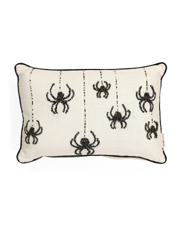 14x20 Beaded French Knot Spider Pillow | TJ Maxx