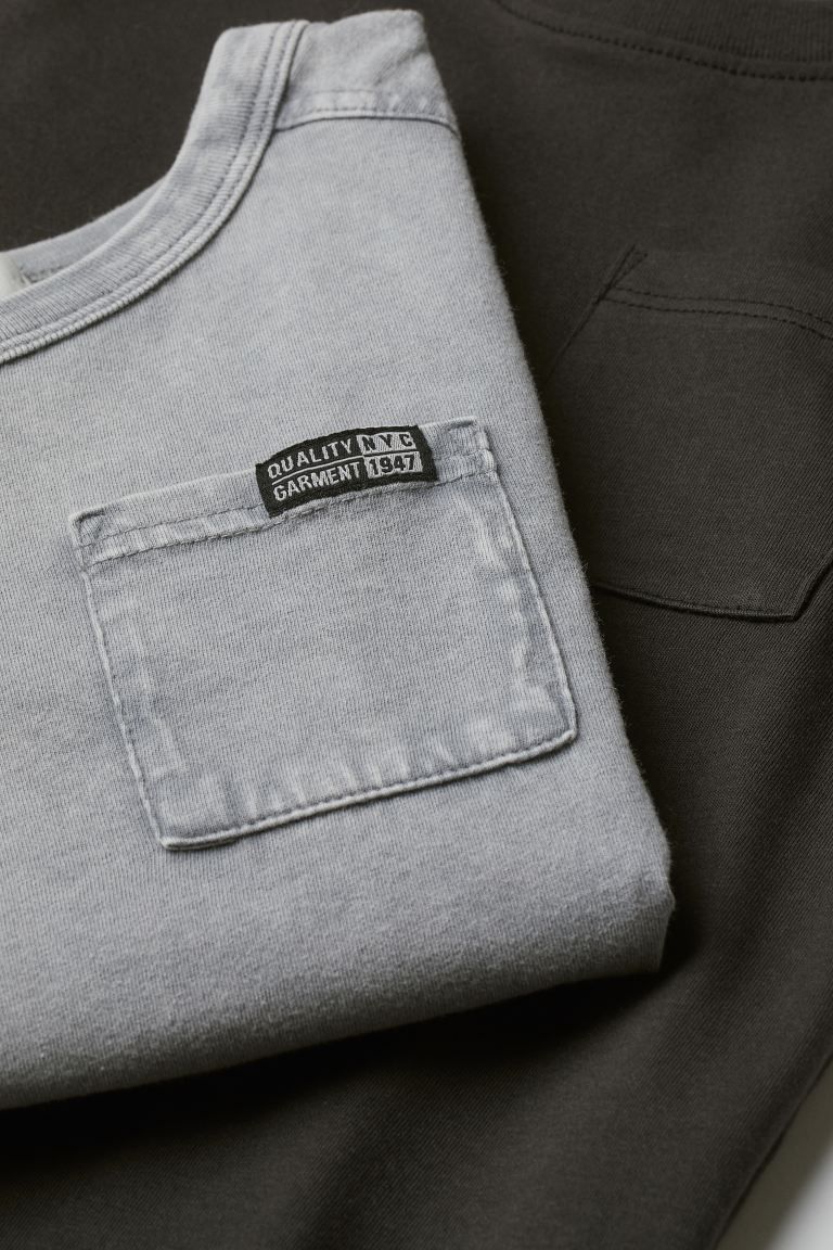 2-pack Pocket-detail T-shirts | H&M (US + CA)
