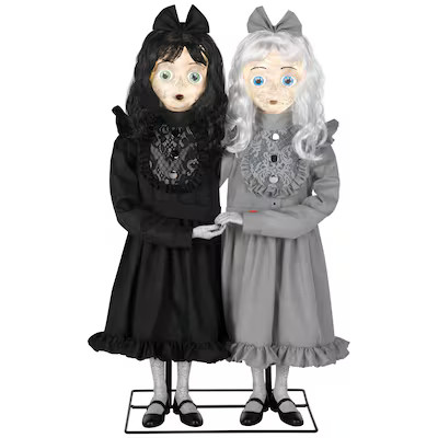 Haunted Living 3-ft Creepy Twins Motion Activated Lighted Animatronic | Lowe's