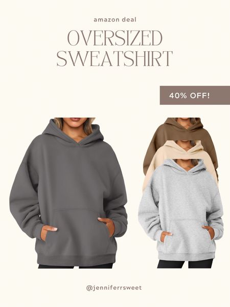 Some of my favorite #amazon sweatshirts are currently 40% off! So many cute colors available! I size up to a M for an extra oversized fit! #amazonfashion #amazonstyle 

#LTKstyletip #LTKover40 #LTKsalealert