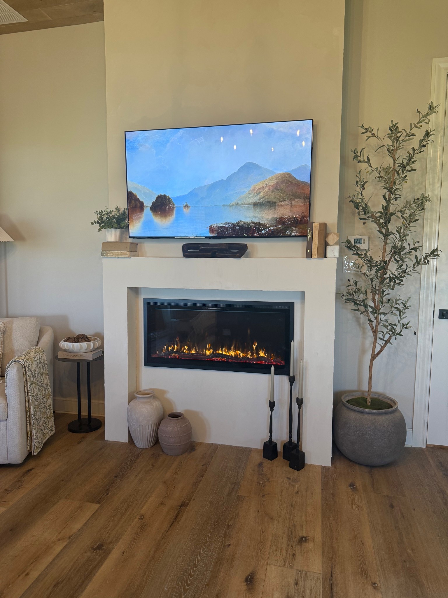 DIY fireplace is finished so I’m sharing the details here. 

#LTKSeasonal #LTKHome