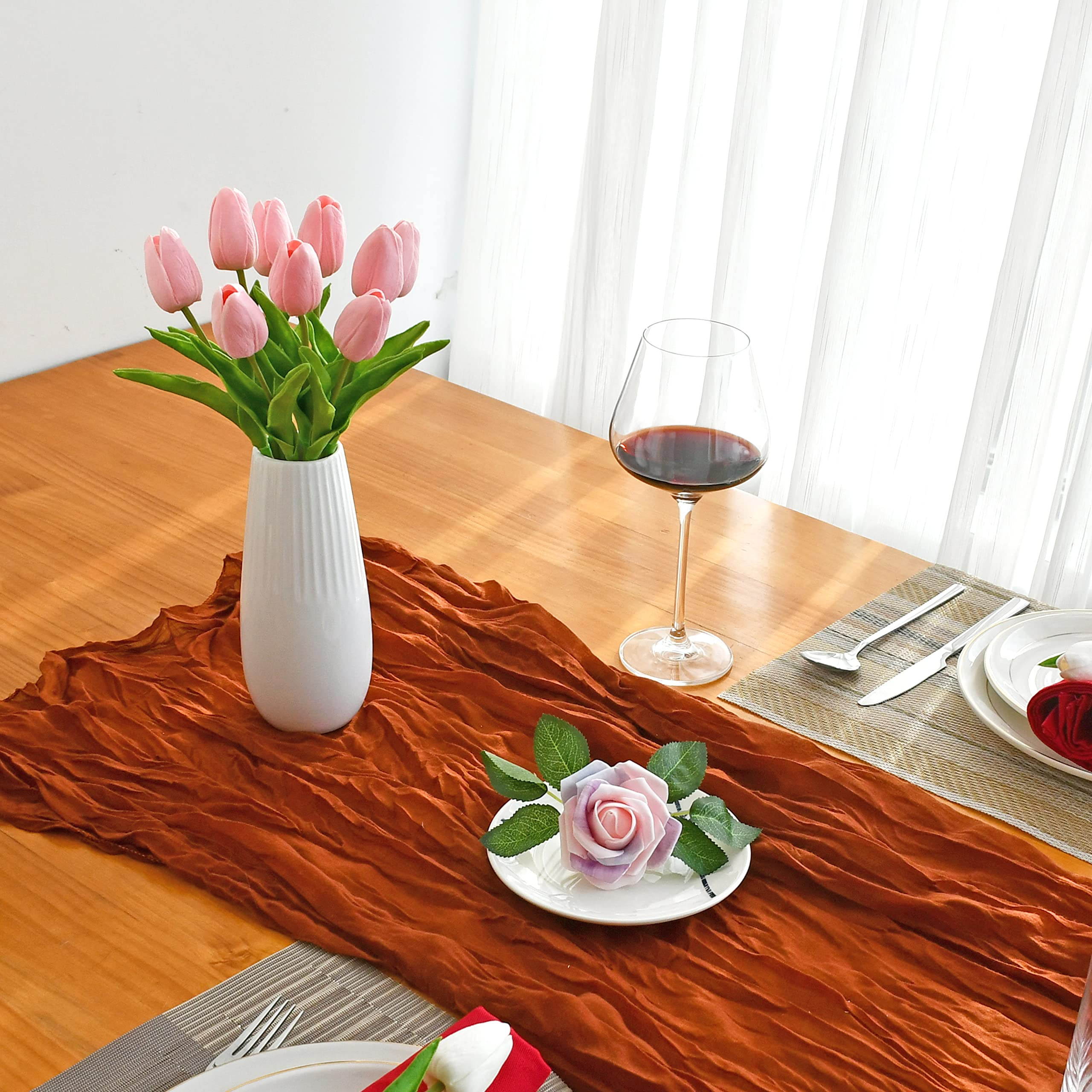 Mandy's Artificial Tulips 20 Stems Light Pink PU Faux Flowers for Wedding Home Decor 13.5 Inch | Amazon (US)