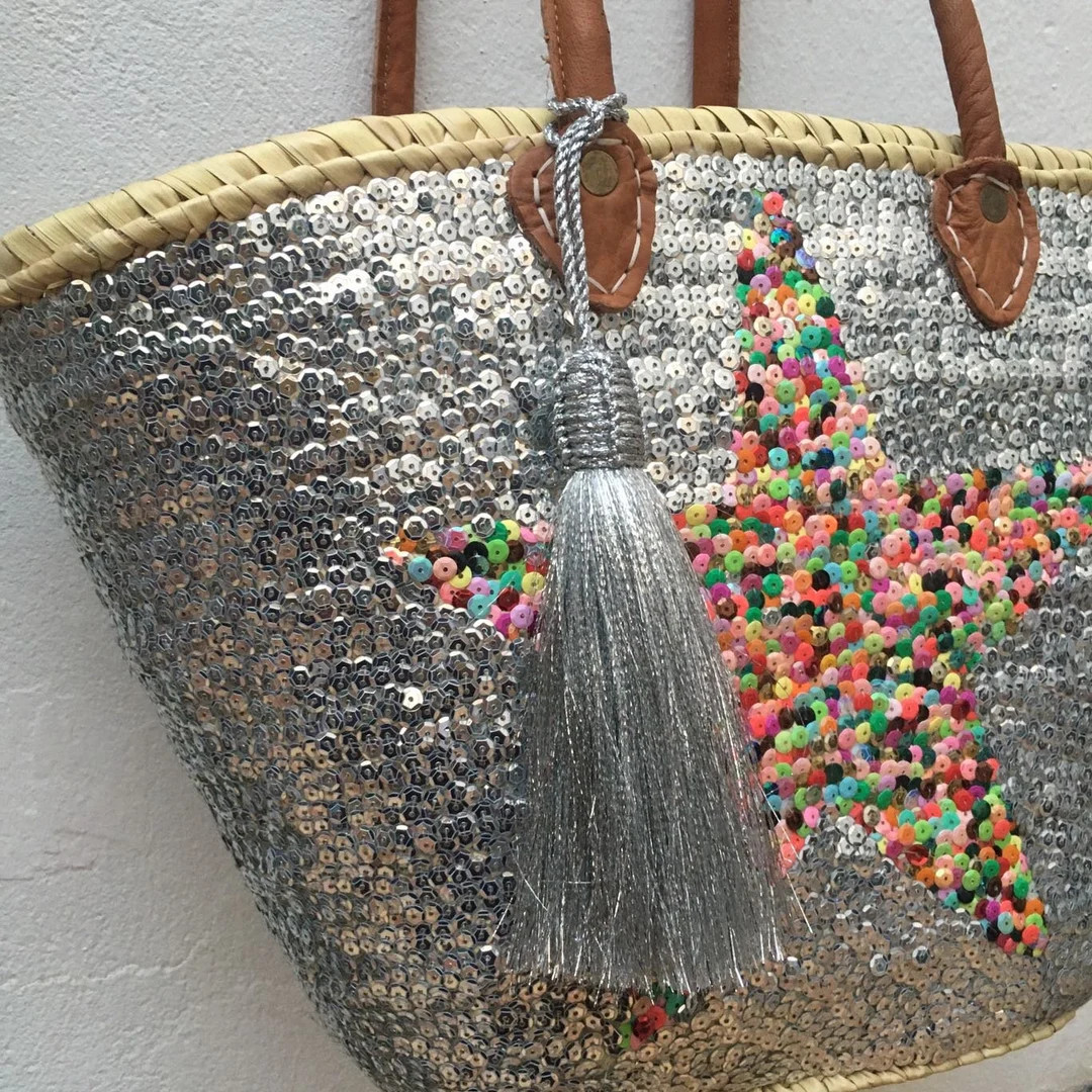 Panier osier avec paillettes | Etsy (US)