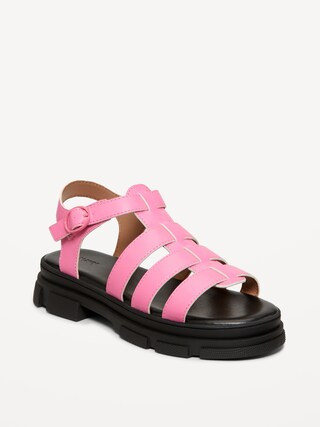 Chunky Faux-Leather Fisherman Sandals for Girls | Old Navy (US)