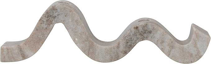 Bloomingville Modern Marble and Brass Wave Double Taper Holder, White, 15''L x 4''W x 2''H | Amazon (US)