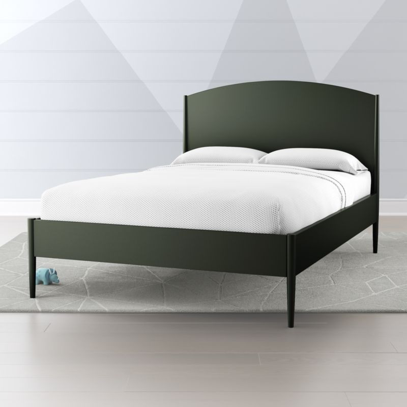 Hampshire Olive Green Arched Full Bed + Reviews | Crate and Barrel | Crate & Barrel