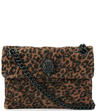 Kurt Geiger London Mini Kensington Suede Leopard Convertible Crossbody Bag - Brown | Dillard's