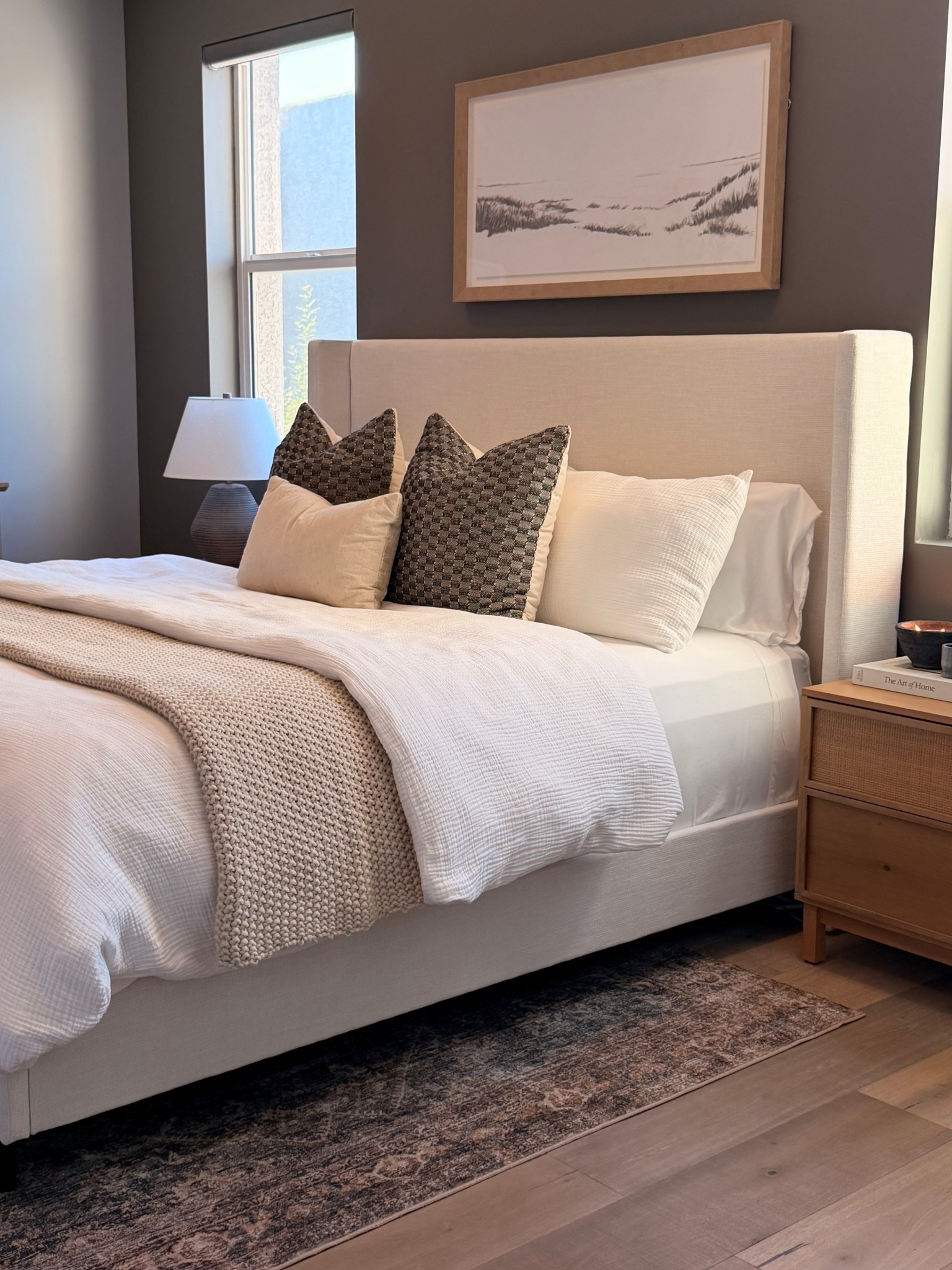 Textured ivory canvas wingback bed 🤍

#LTKHome