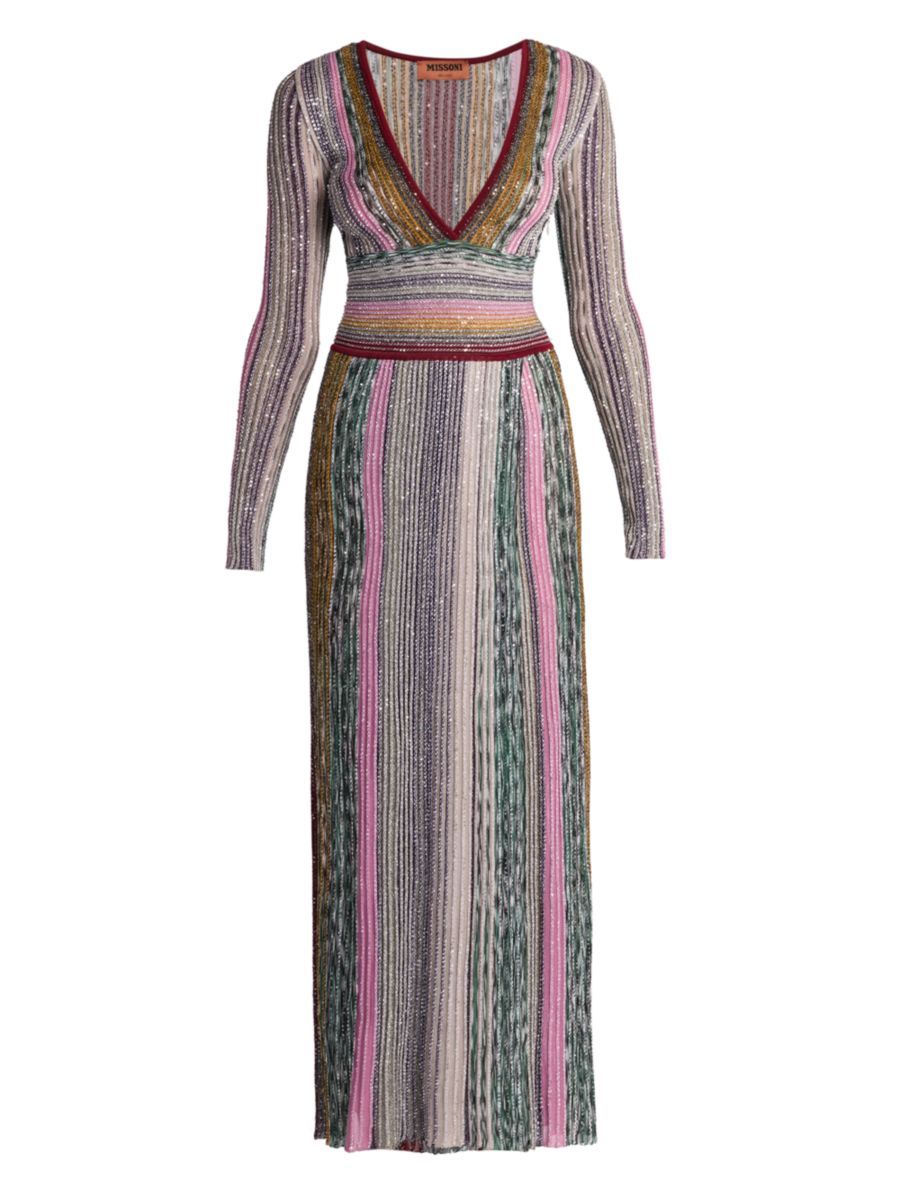 Missoni Metallic Striped Maxi Dress | Saks Fifth Avenue
