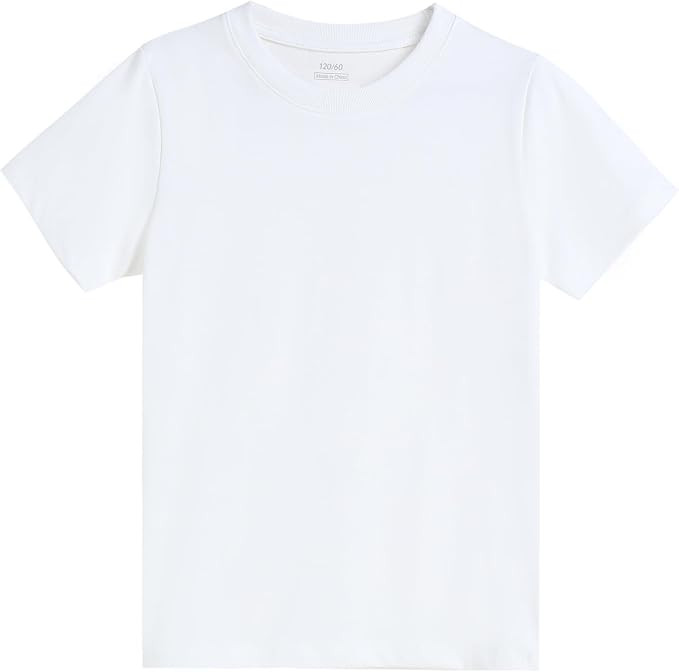100% Cotton Short Sleeve T-Shirt for Kids Round Neck Tee for Boys and Girls | Amazon (US)