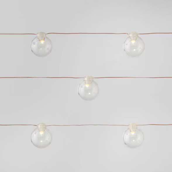 30ct Clear Globes Dewdrop LED String Lights Warm White with Copper Wire - Wondershop™ | Target