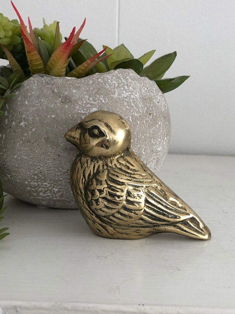 Vintage Brass Bird  Brass Robin - Etsy | Etsy (US)