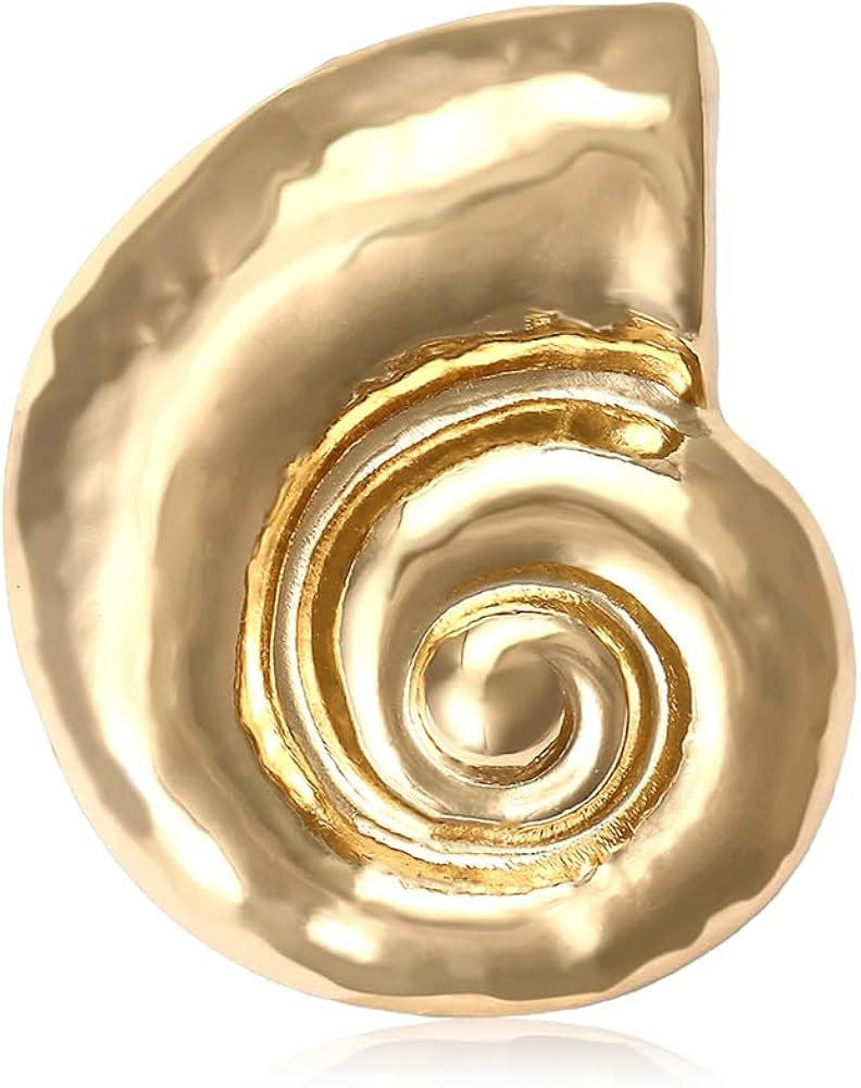 Cute Snail Shell Conch Gold Plated Brooches Lapel Pins for Women Men Elegant Metal Beach Seaside ... | Amazon (US)