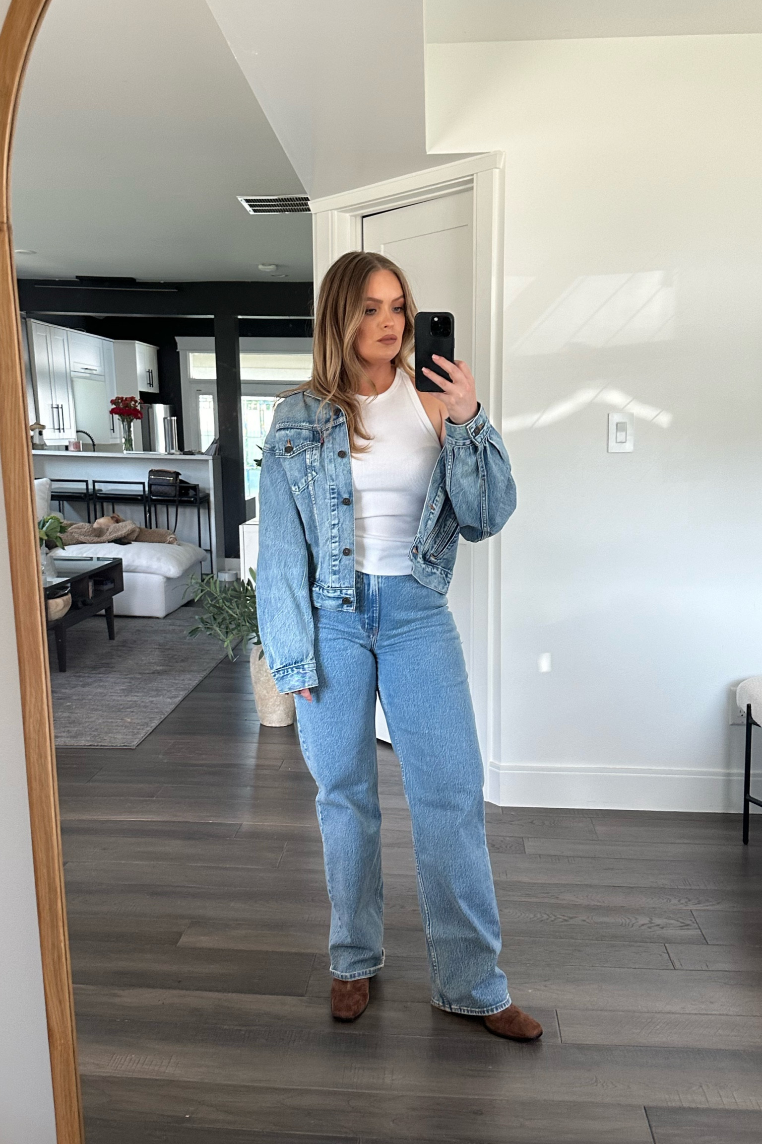 This denim jacket is 😮‍💨 size M!

#LTKxNSale #LTKSummerSales #LTKSaleAlert