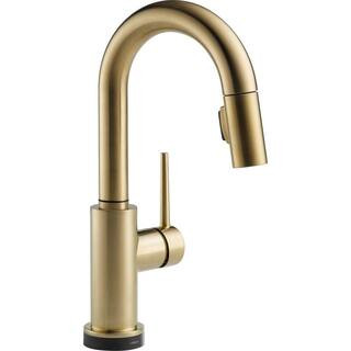 Trinsic Single-Handle Pull-Down Sprayer Bar Faucet Featuring Touch2O Technology in Champagne Bron... | The Home Depot