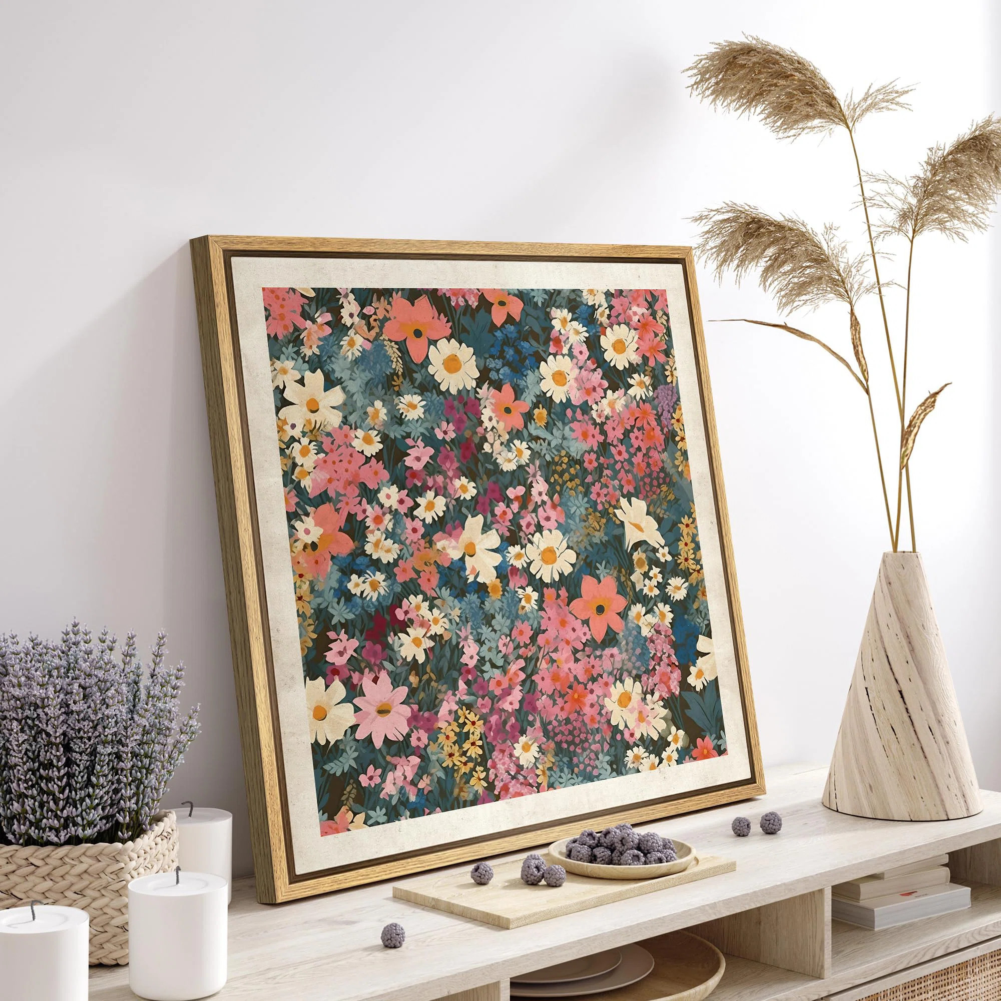 Vintage Floral Patterns " Vintage Floral Mosaic Garden Wilderness Illustrations Rustic French Cou... | Wayfair North America