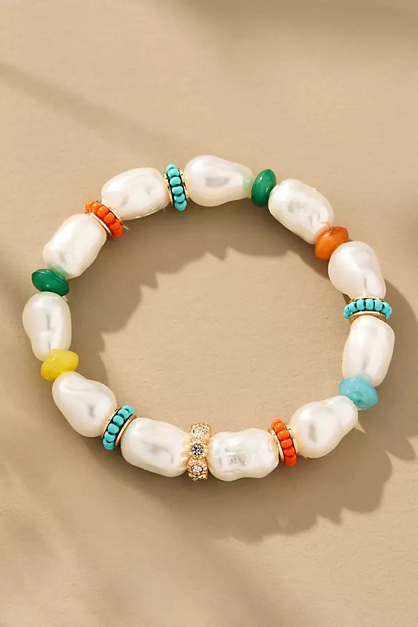 Colorful Beaded Baroque Pearl Bracelet | Anthropologie (US)