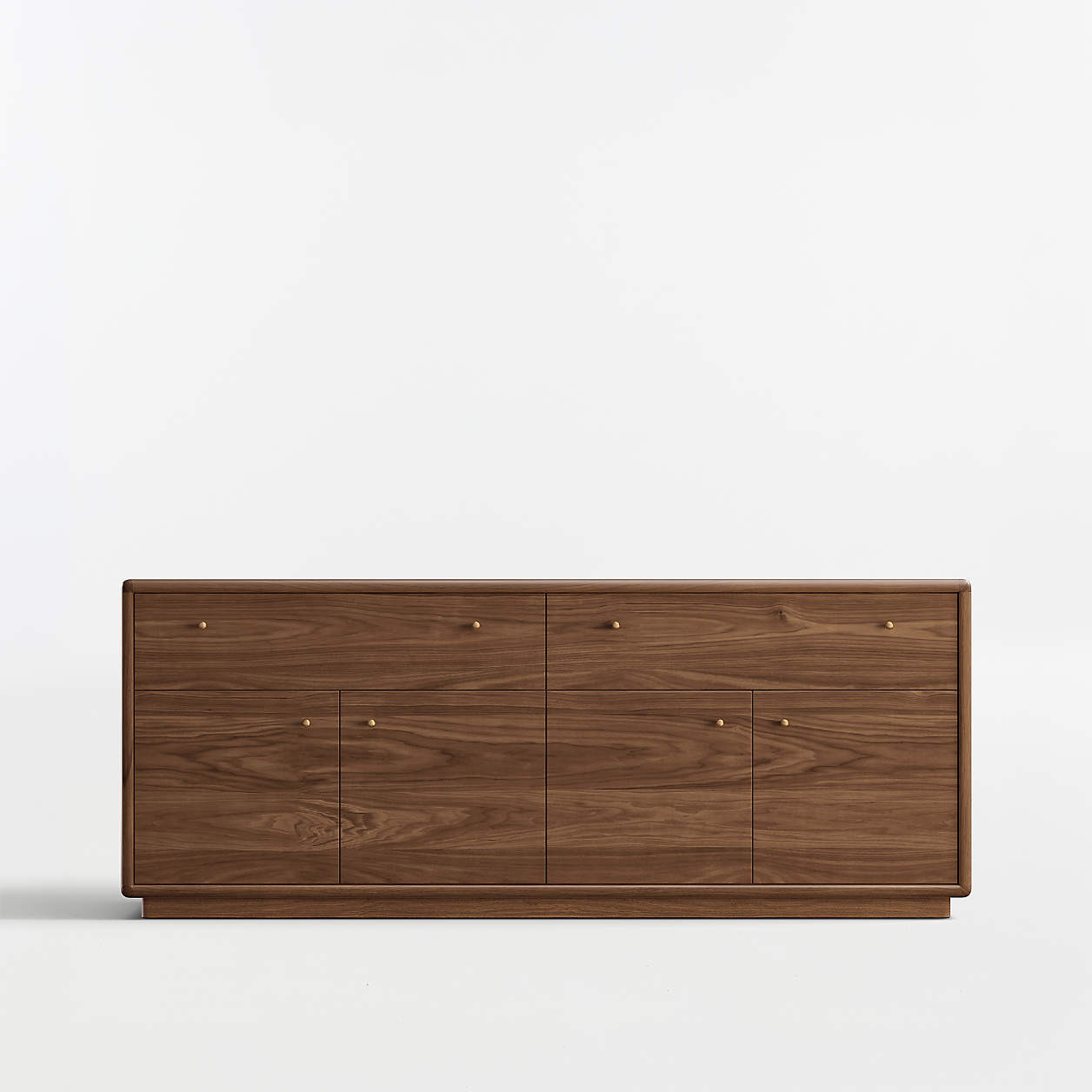 Lafayette 80" Walnut Storage Media Console + Reviews | Crate & Barrel | Crate & Barrel