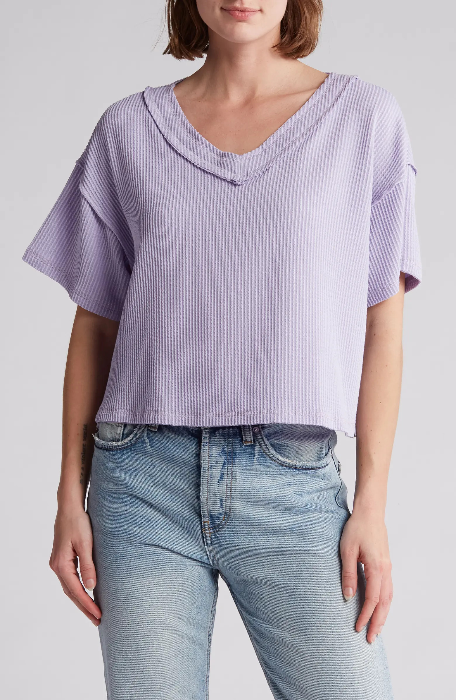 Lush Ribbed V-Neck Sweater | Nordstromrack | Nordstrom Rack