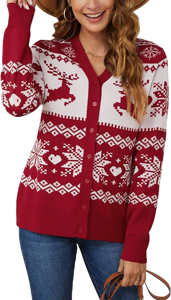 VIISHOW Women's V Neck Button Down Knitwear Long Sleeve Soft Basic Knit Cardigan Sweater | Amazon (US)