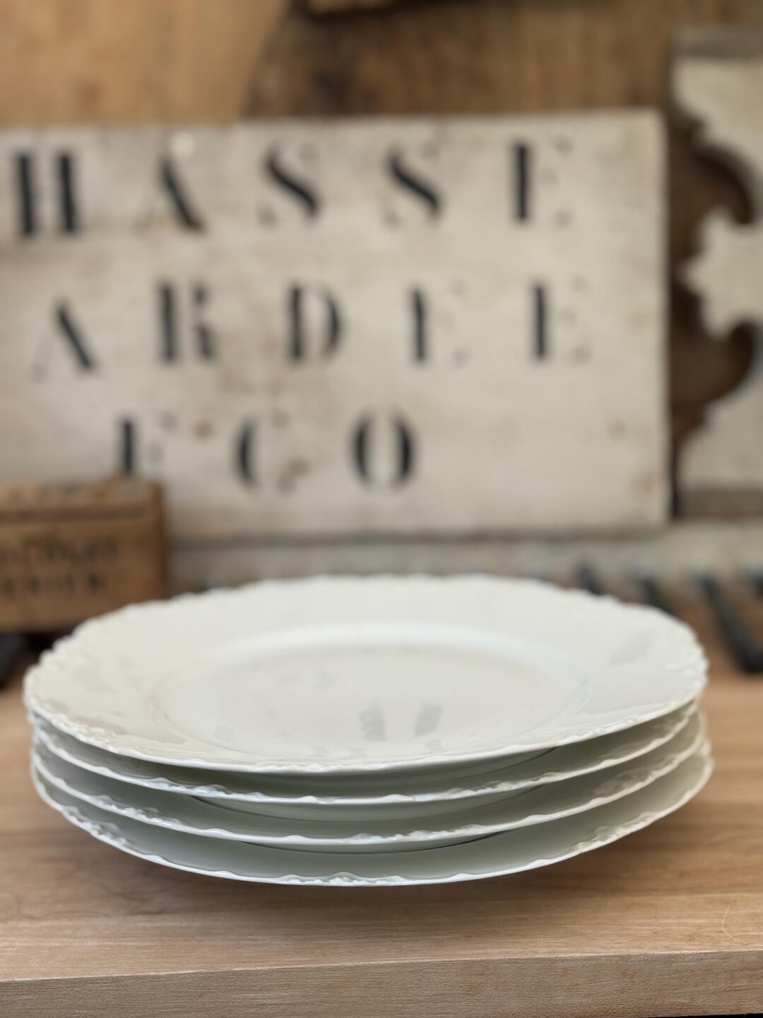 Vintage French White Haviland Plates French Vintage White Plates Set of 4 Vintage White Bowl Fren... | Etsy (US)