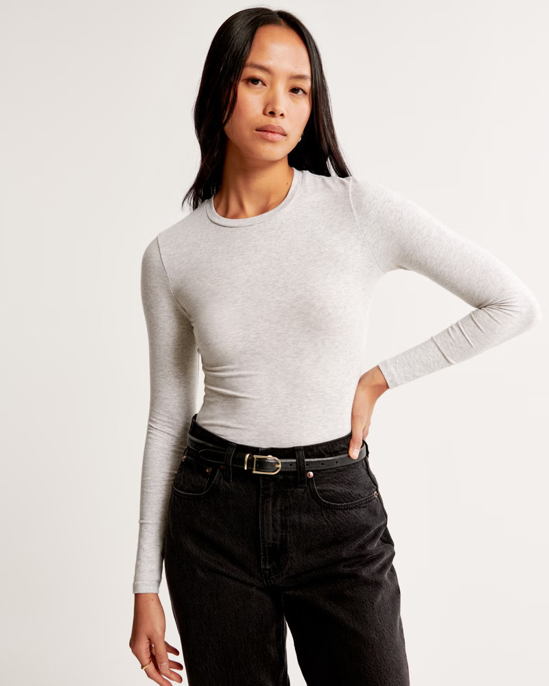 Essential Long-Sleeve Tuckable Baby Tee | Abercrombie & Fitch (US)